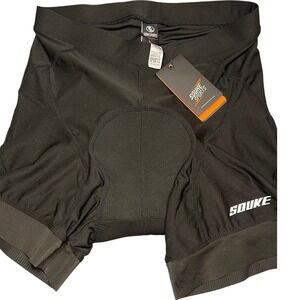 Souke Sports Mens Cycling Shorts Padded Black PS6018 Large Gorpcore Bike